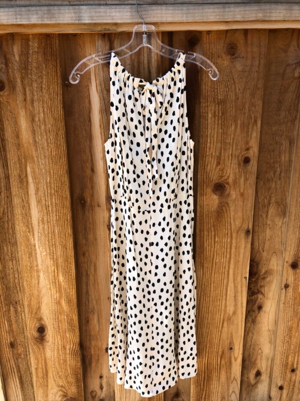 Kate Spade Black & White Dot Halter Midi Dress Size 4